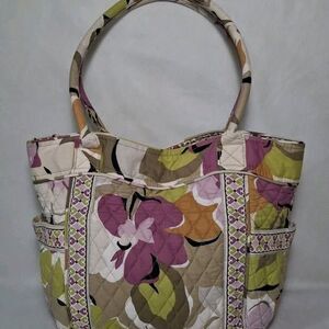 Vera Bradley Portobello Road Open Tote Purple Large Shoulder Bag